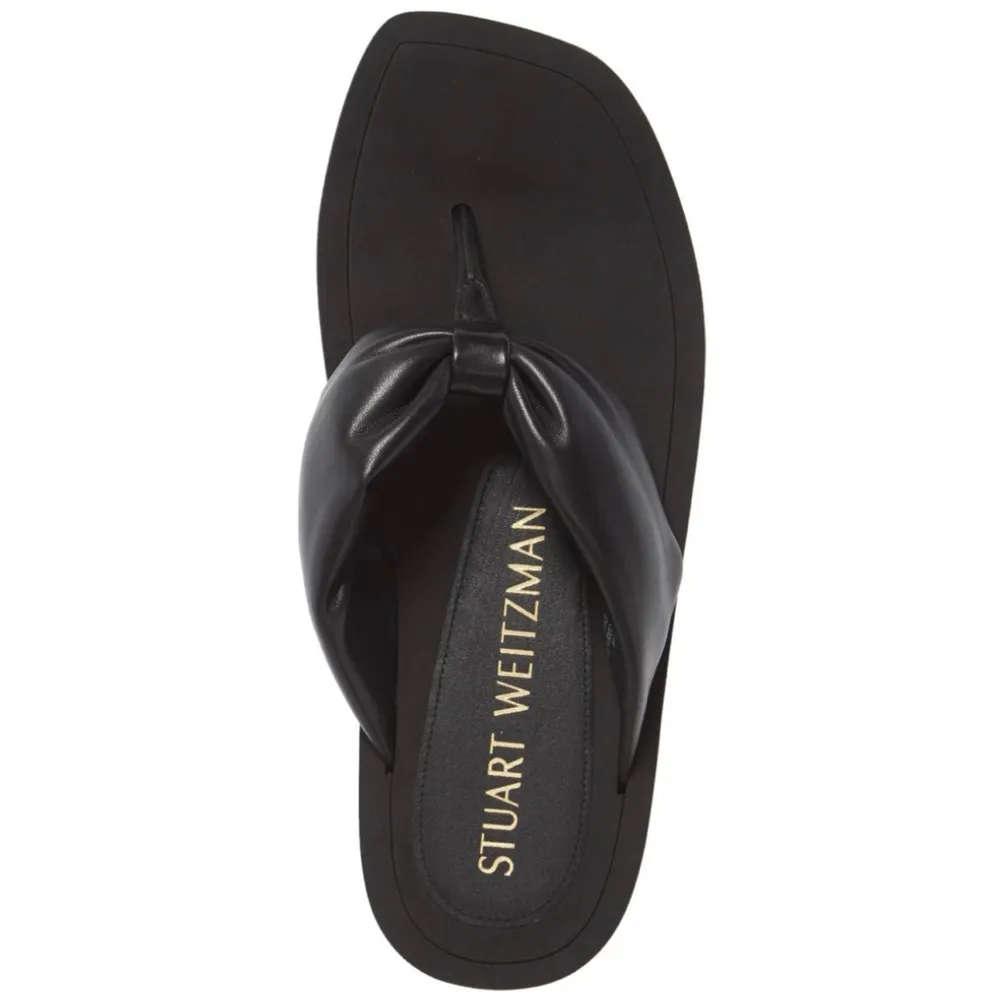 NEW Stuart Weitzman Leather Flip Flops in Black, Size US 8.5/ EU 39 - Image 14