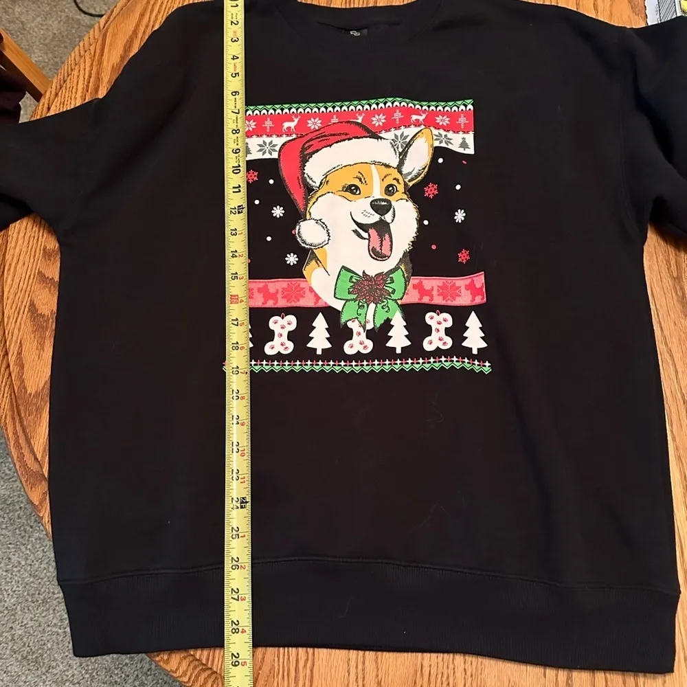 Winwin Unisex Ulgy Christmas Sweater Corgi Dog Lovers Sweatshirt Sz XL Black Red Green - Image 7