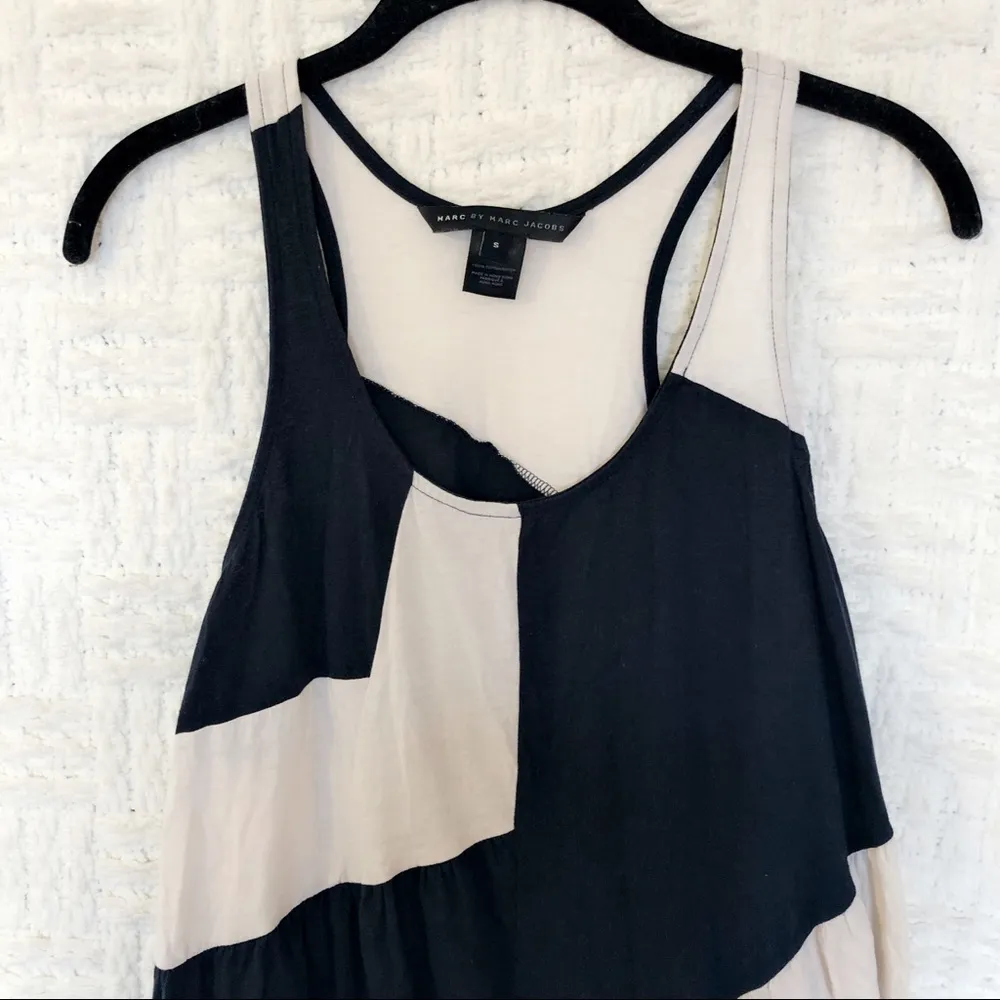 Marc by Marc Jacobs Dress Geometric Pattern Small Blue White Shift Shirt Mini - Image 3