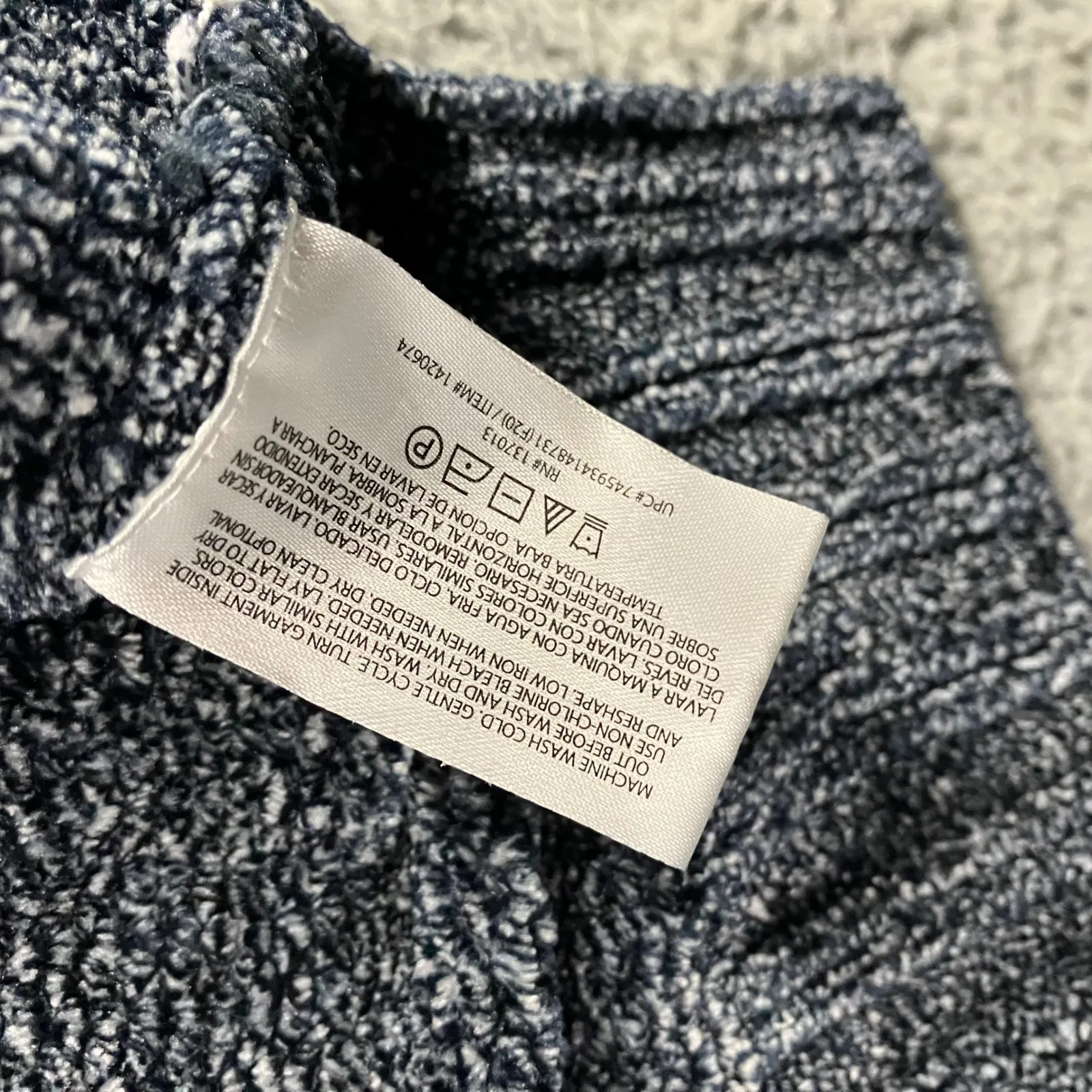 ORVIS V Neck Chenille Knit Sweater Women XL Blue Marled Long Sleeve Cozy Casual - Image 8