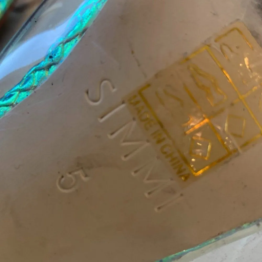 London Simmi Mule Iridescent Spike Heel Gold Size 7.5 - Image 10