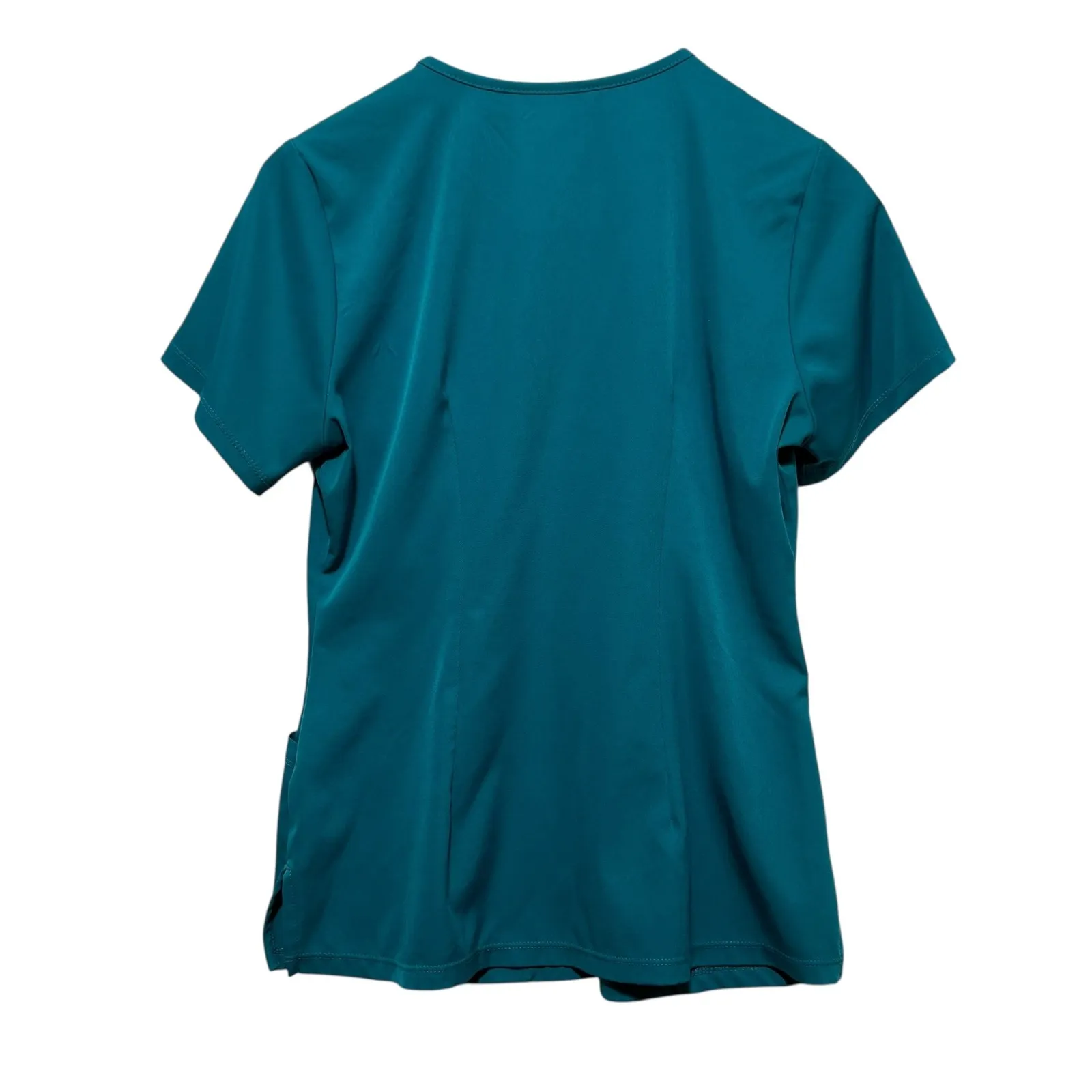 HH Works Womens Scrub Top S Teal Pockets Monica Style 2500 Medical Uniform Nurse Blue - Image 2