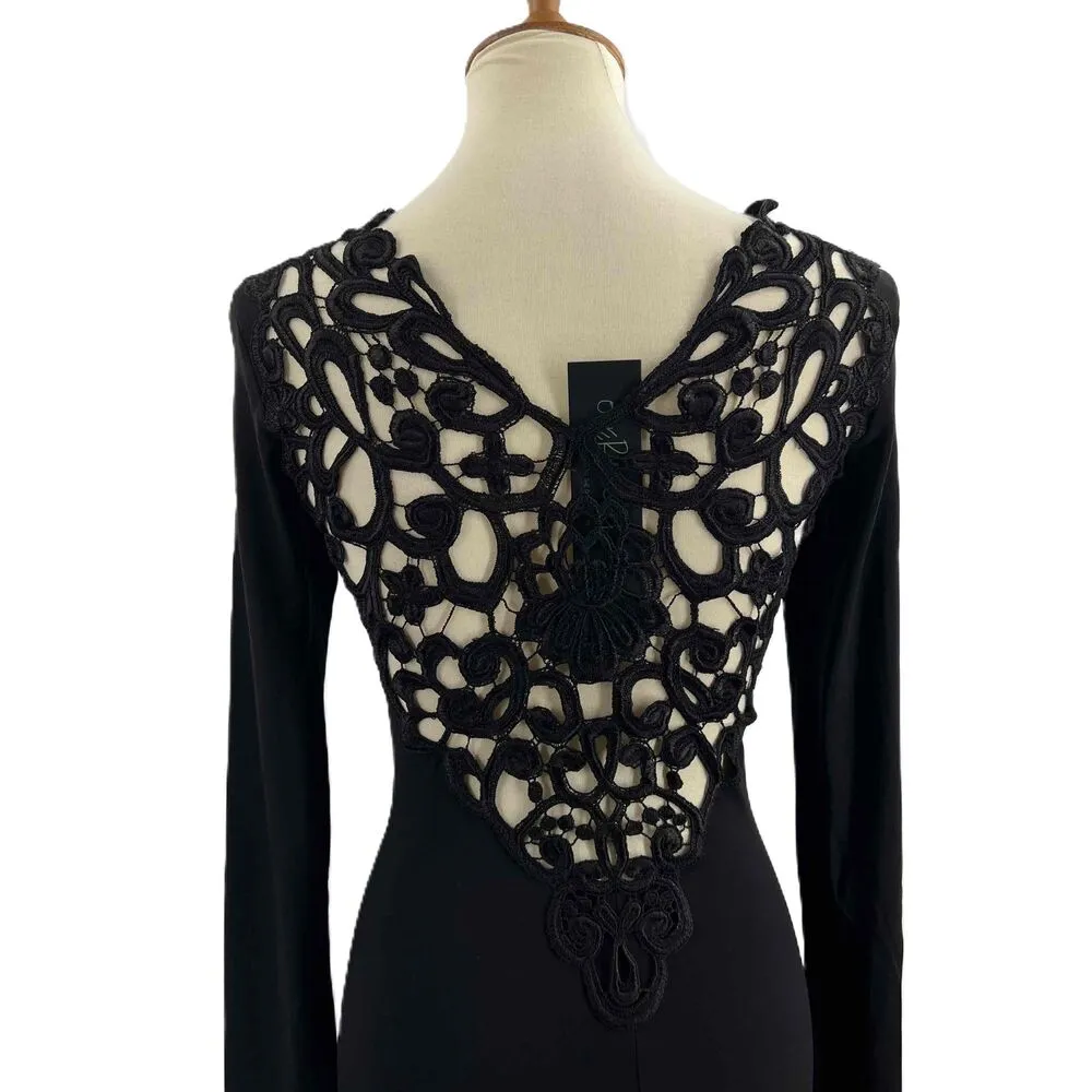 One Rad Girl By Dress The Population Black Bodycon Lace Back & Neckline Medium - Image 4