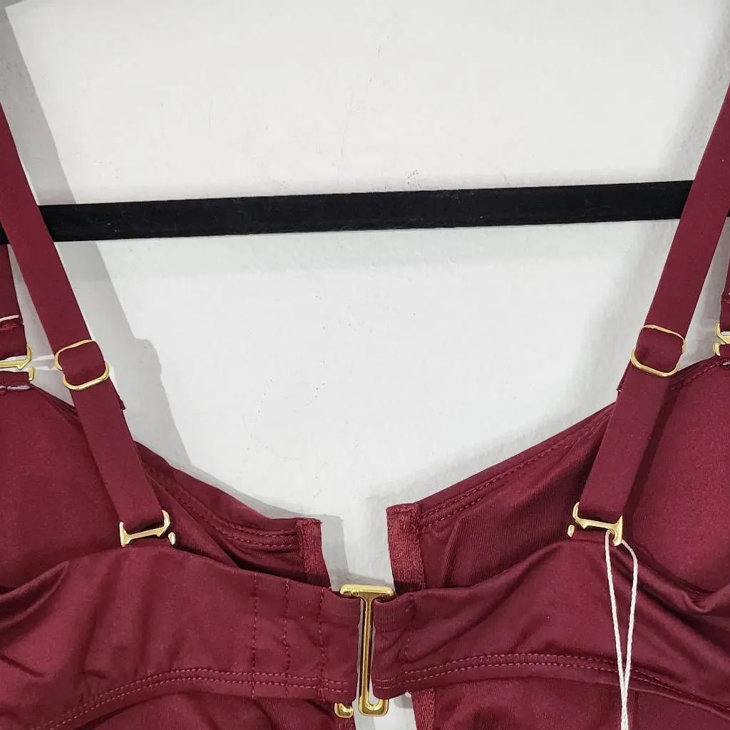 Andie Oxblood Bikini Top Wine Swim Top NWT Medium Burgundy Andie Swim Top - Image 5