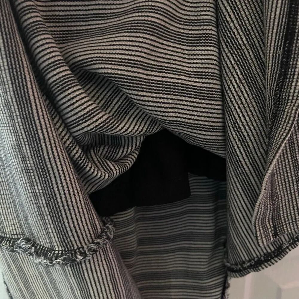 Marine Layer Dress Medium Black White Lexi Daytime Midi Knit Ribbed Tank Striped - Image 7