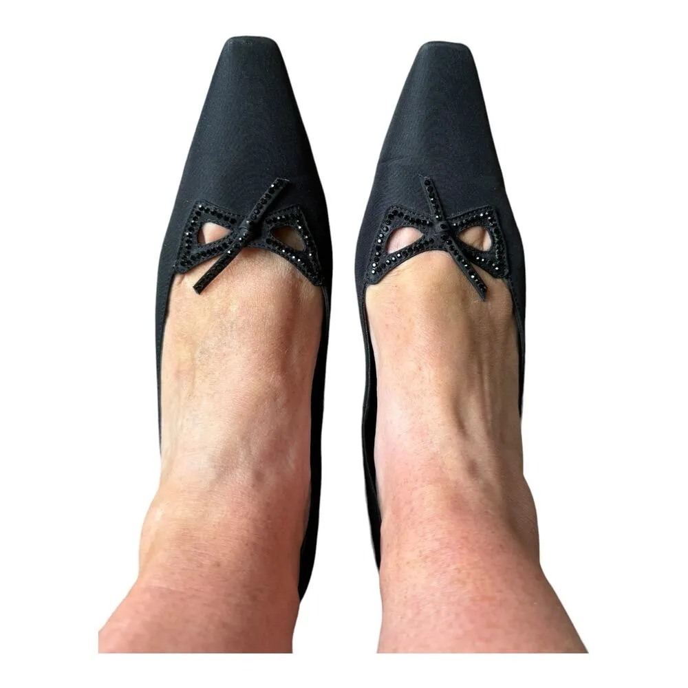 Vintage J. Loren Collection Betsy 2" Heel Black Rhinestone square toe size 8.5 - Image 8