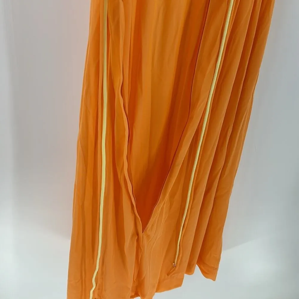 1960s Vintage Vanity Fair ROBE NIGHTGOWN Soft Nylon Sherbet Orange yellow size S - Image 7