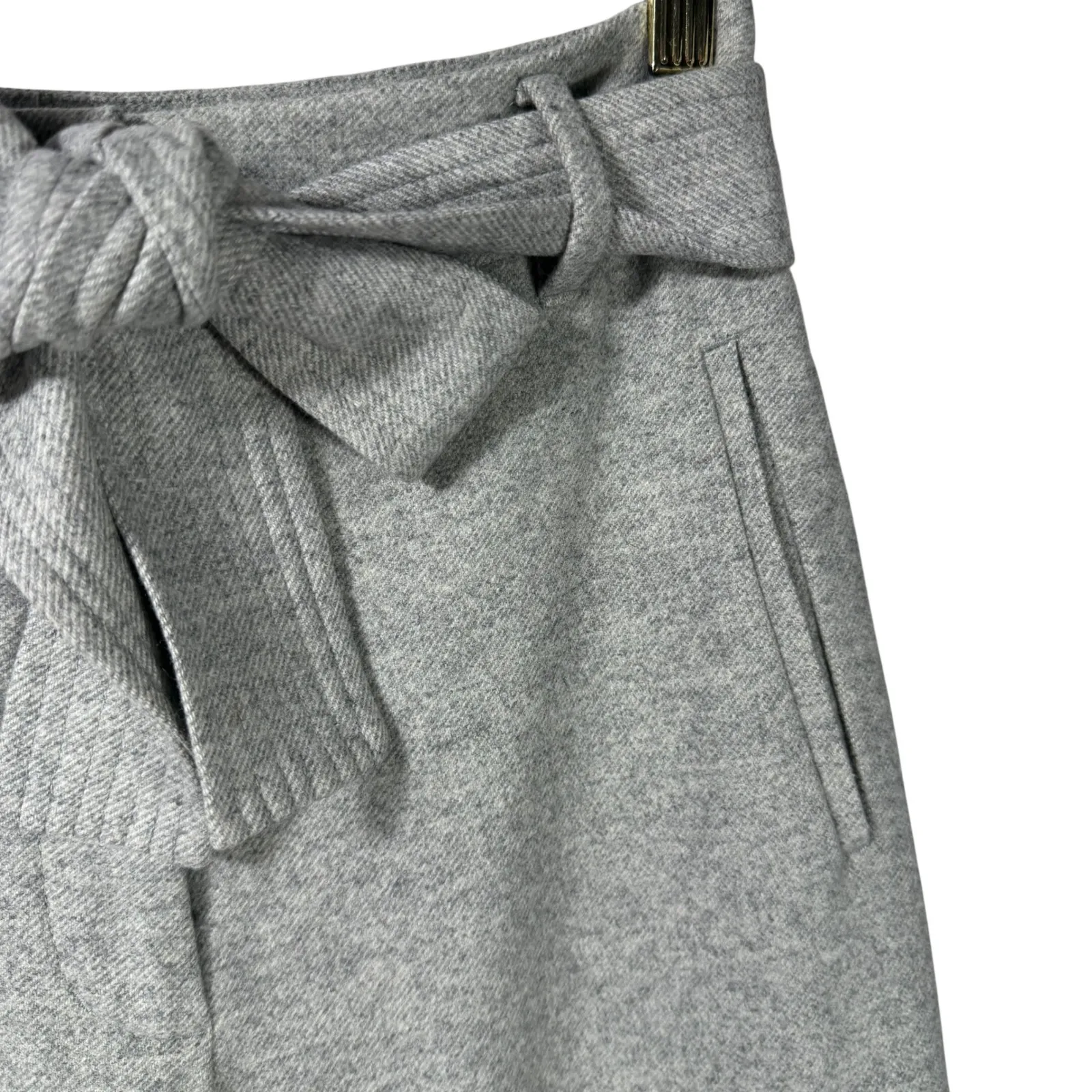 Wilfred Aritzia Pants 4 Wool Cashmere Tie Waist Gray High Rise Cropped Ankle - Image 5