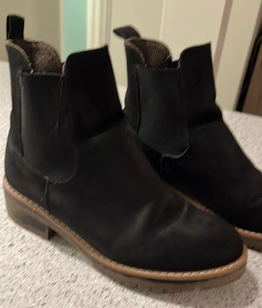Black Suede Ankle Boots Size 8 - Image 2