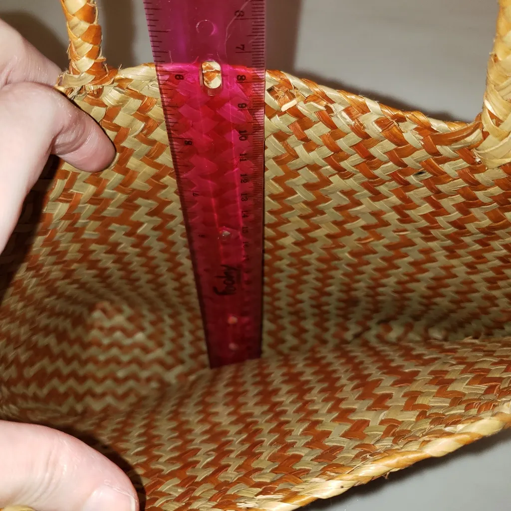 Vintage straw weave handbag Brown - Image 5