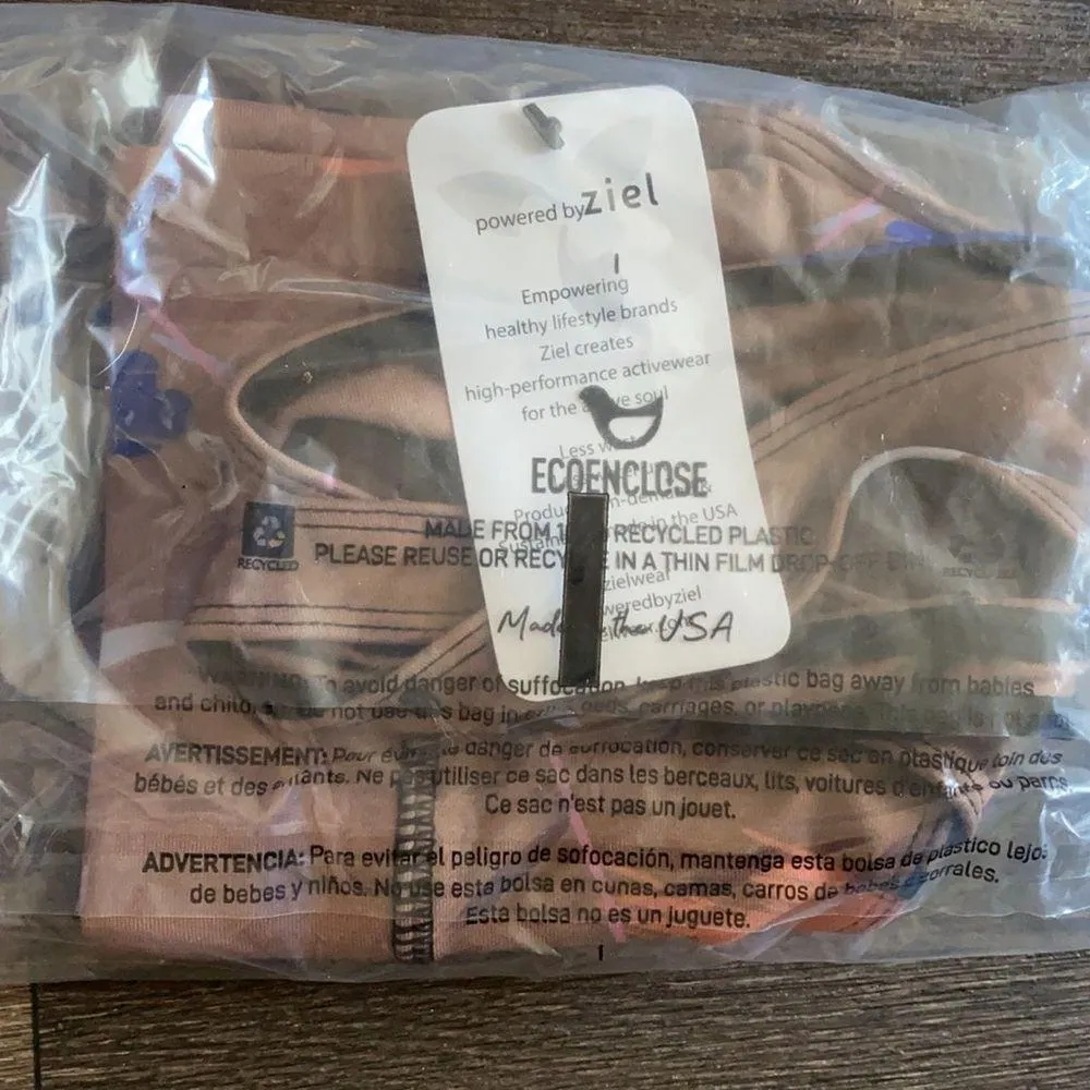 My Heart Chakra Sports Bra Tan - Image 3