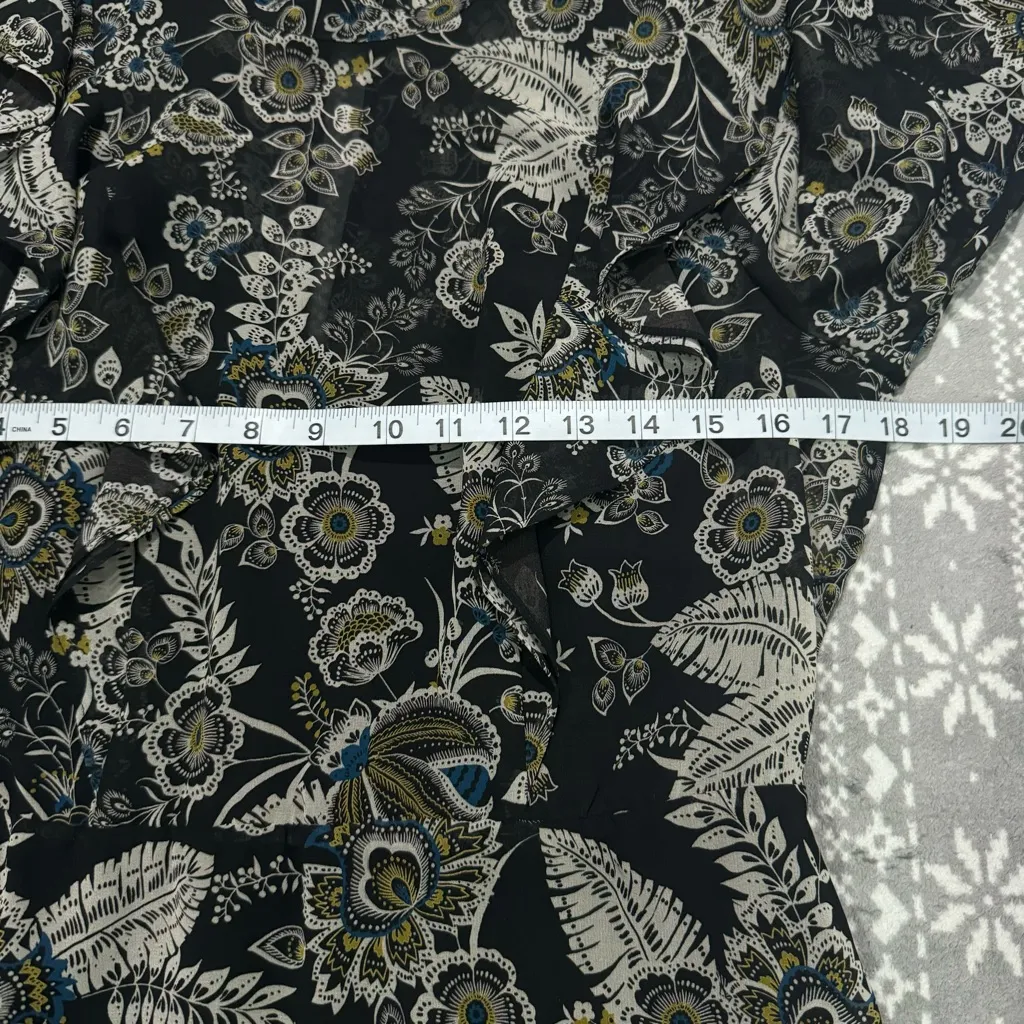 Bailey 44 Viola Floral Ruffle‎ Chiffon Minidress Black Multi Size 6 - Image 12