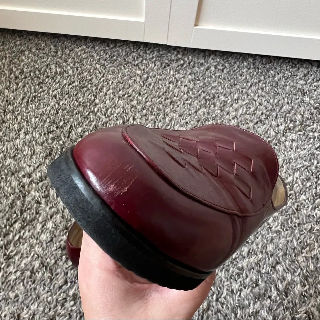 Bottega Veneta Women’s Intrecciato Braided Bordeaux Leather Loafers Size 6.5 - Image 13