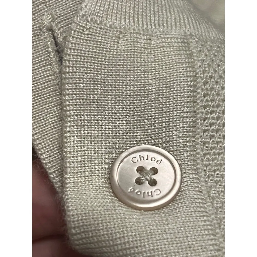 Chloé silk cashmere blend collared polo knit top - Image 4