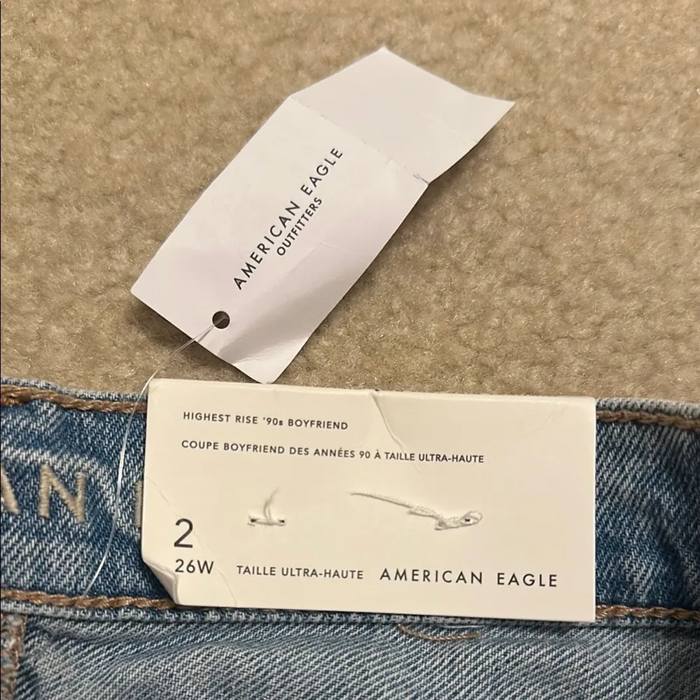 American Eagle  Outfitters Light Blue Distressed Jean Shorts - Image 2