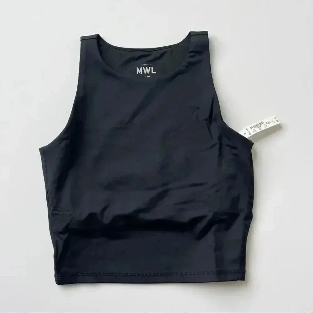 Madewell Women's MWL Form Racerback Crop Top Size XS in Black NWT - Image 3