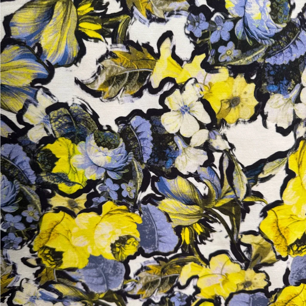 ERDEM Frida Skirt Floral Print Knee Length‎ Sz M US8 UK 12 Yellow - Image 4