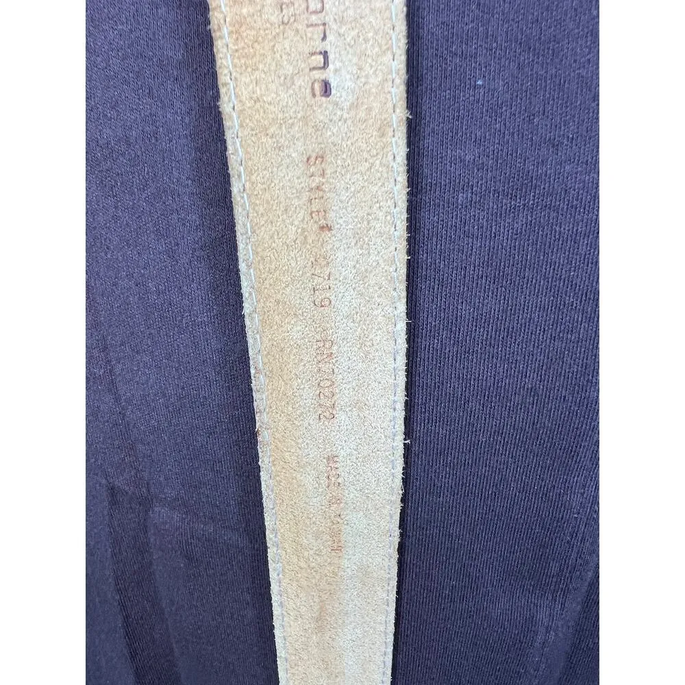 Liz Claiborne belt genuine leather brown braided skinny western - Image 10