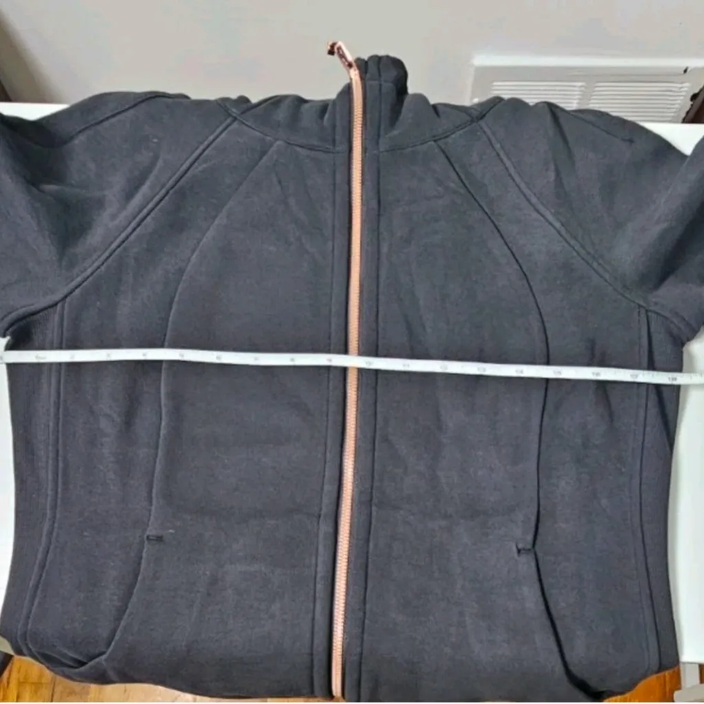 Lululemon Scuba Full-Zip Hoodie - Black / Rose Gold - Women's Size 8 - LW3JGYS - Image 6