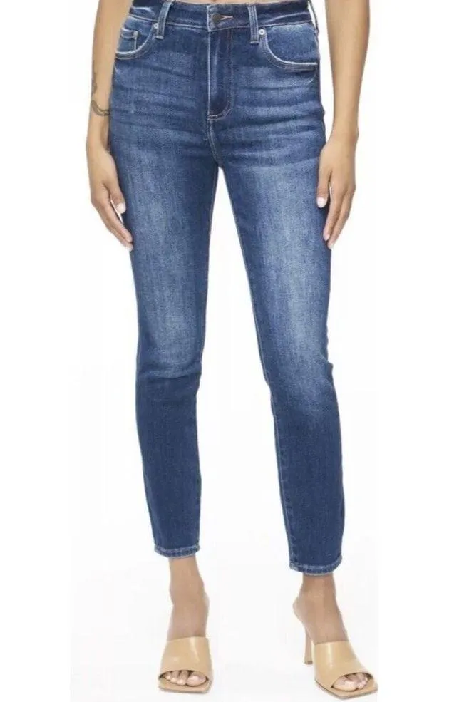 Pistola Anthropologie Aline High-Rise Skinny Crop Jeans Wave Blue Size 27 - Image 2