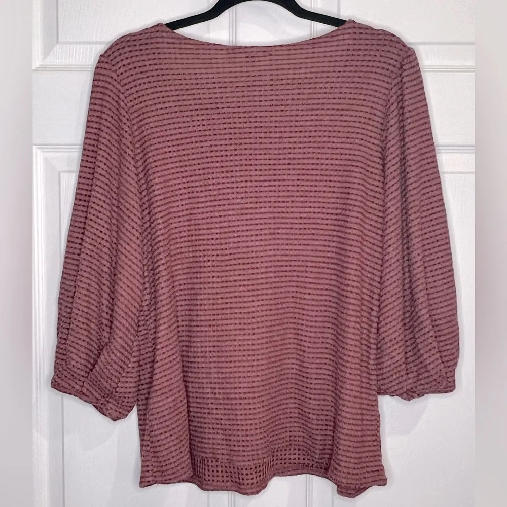 Gyft Women’s Mauve Waffle Knit top - Size Large - Image 2