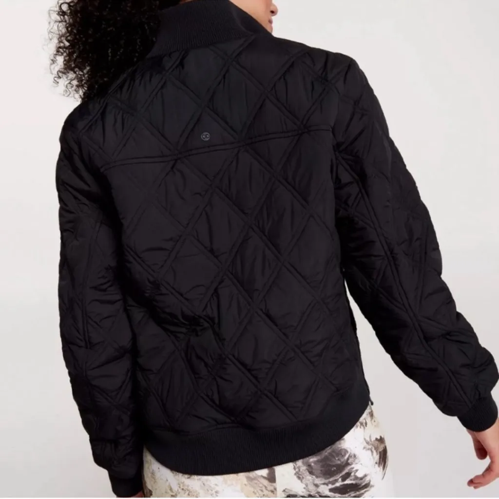 Calia Quilted 1/2 Zip Pullover Black Jacket S - Image 2