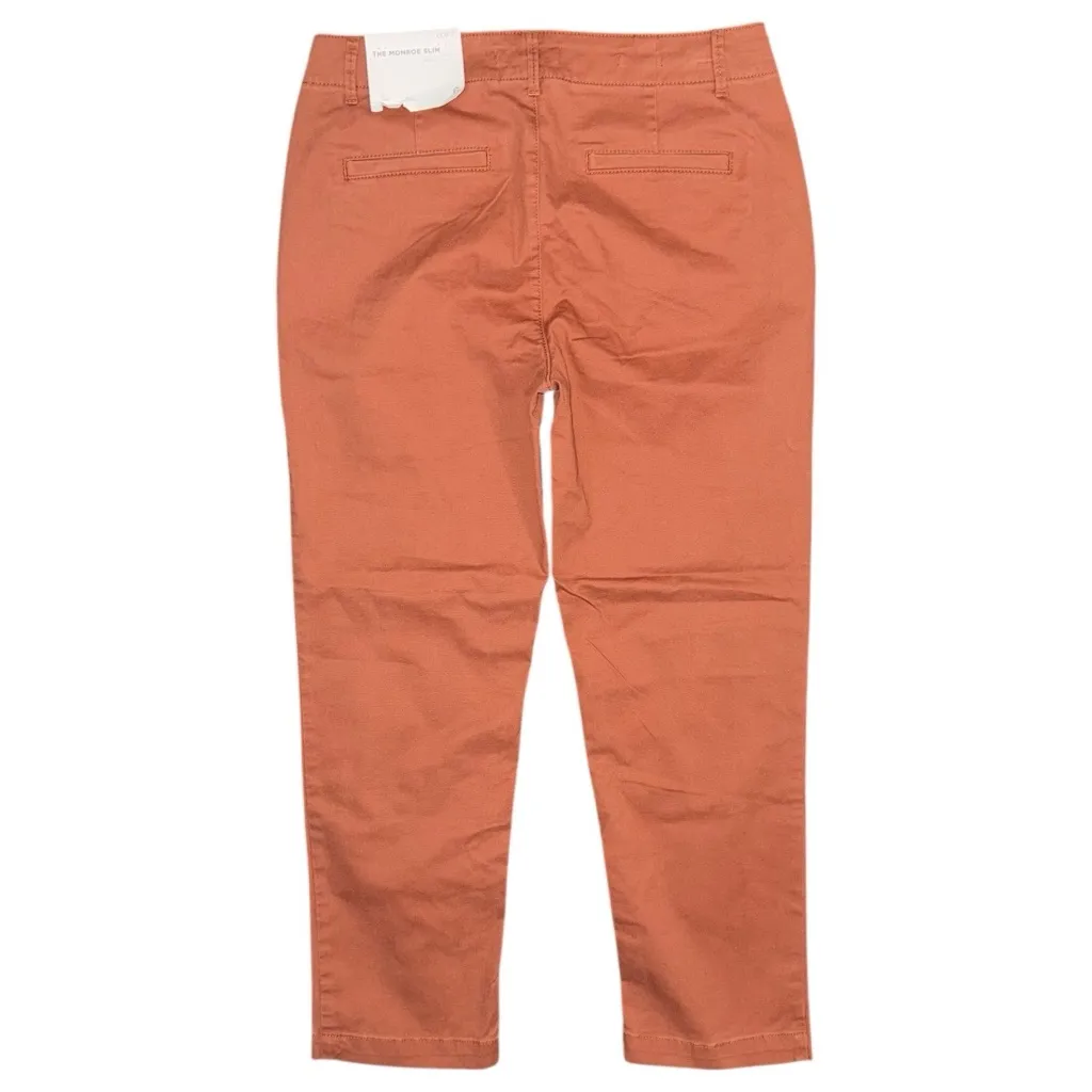 NWT Loft Monroe Slim Chino Pants Size 6 Burnt Orange Ankle Length Cotton Stretch - Image 3