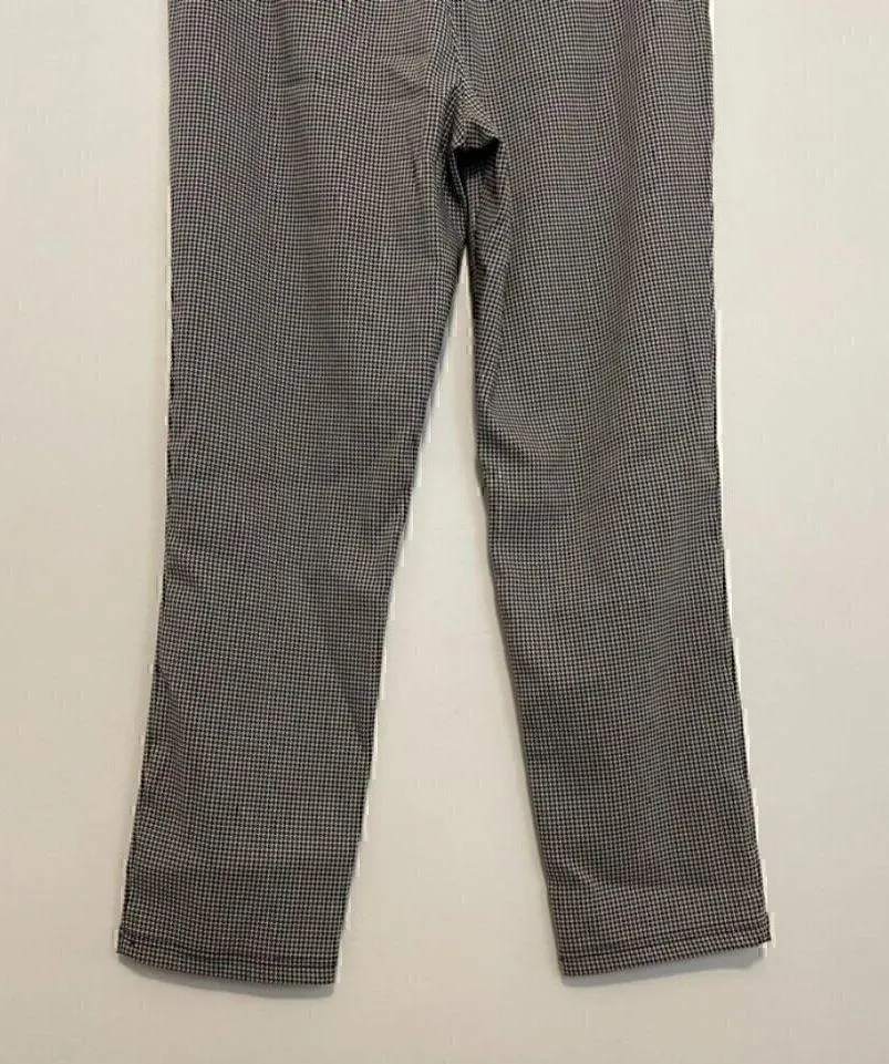 CALVIN KLEIN White Black Houndstooth Pull On Elastic Cropped ? Tapered Leg Pants - Image 13