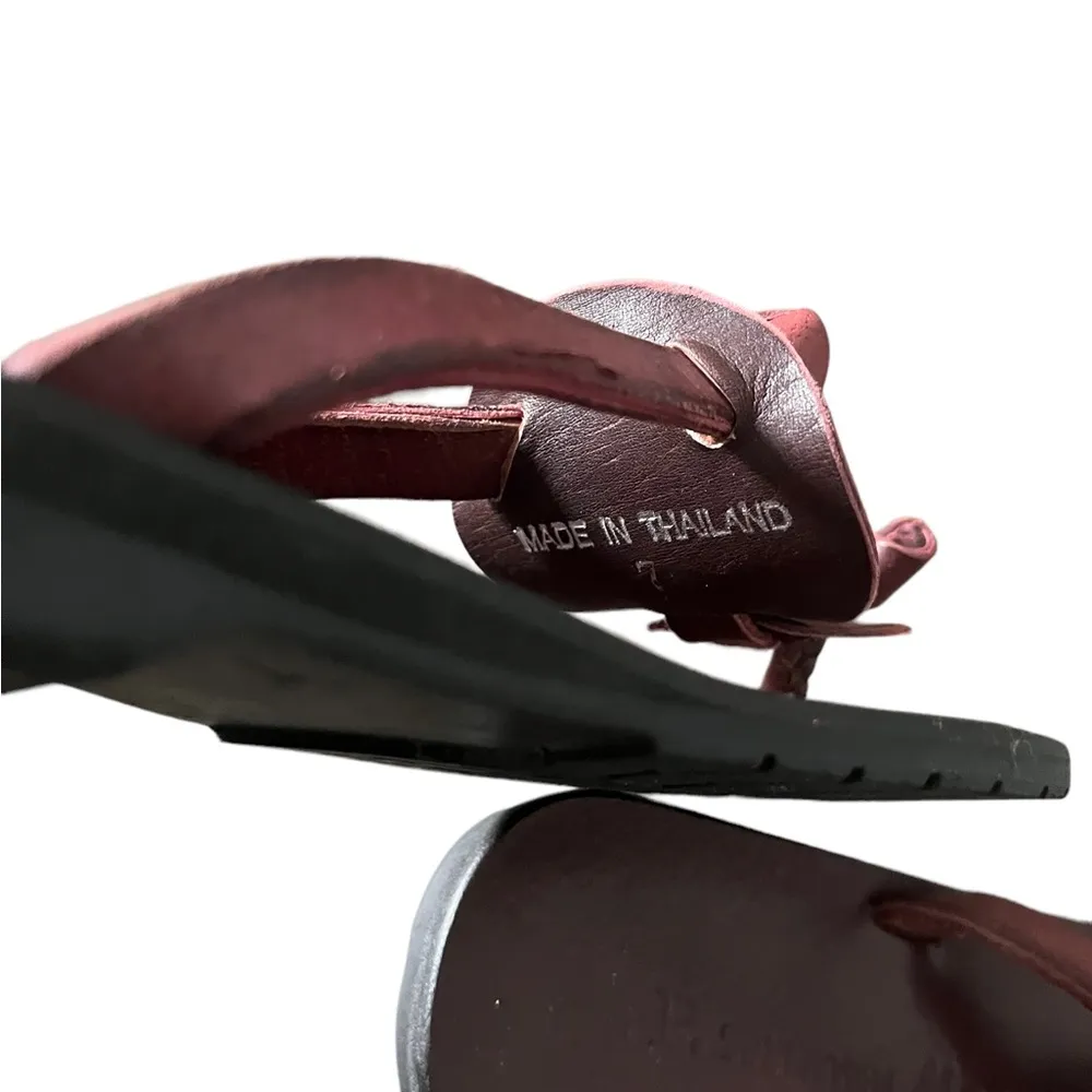 J.P. & Mattie Leather Handmade Thong Sandals Brown Size 7 - Image 6