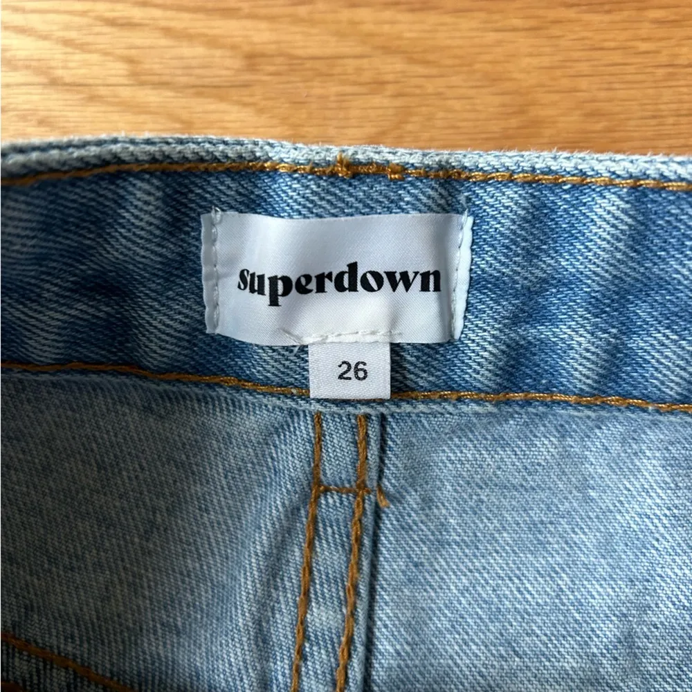 Superdown Blue Denim Distressed High Waisted Shorts Size 26 - Image 5