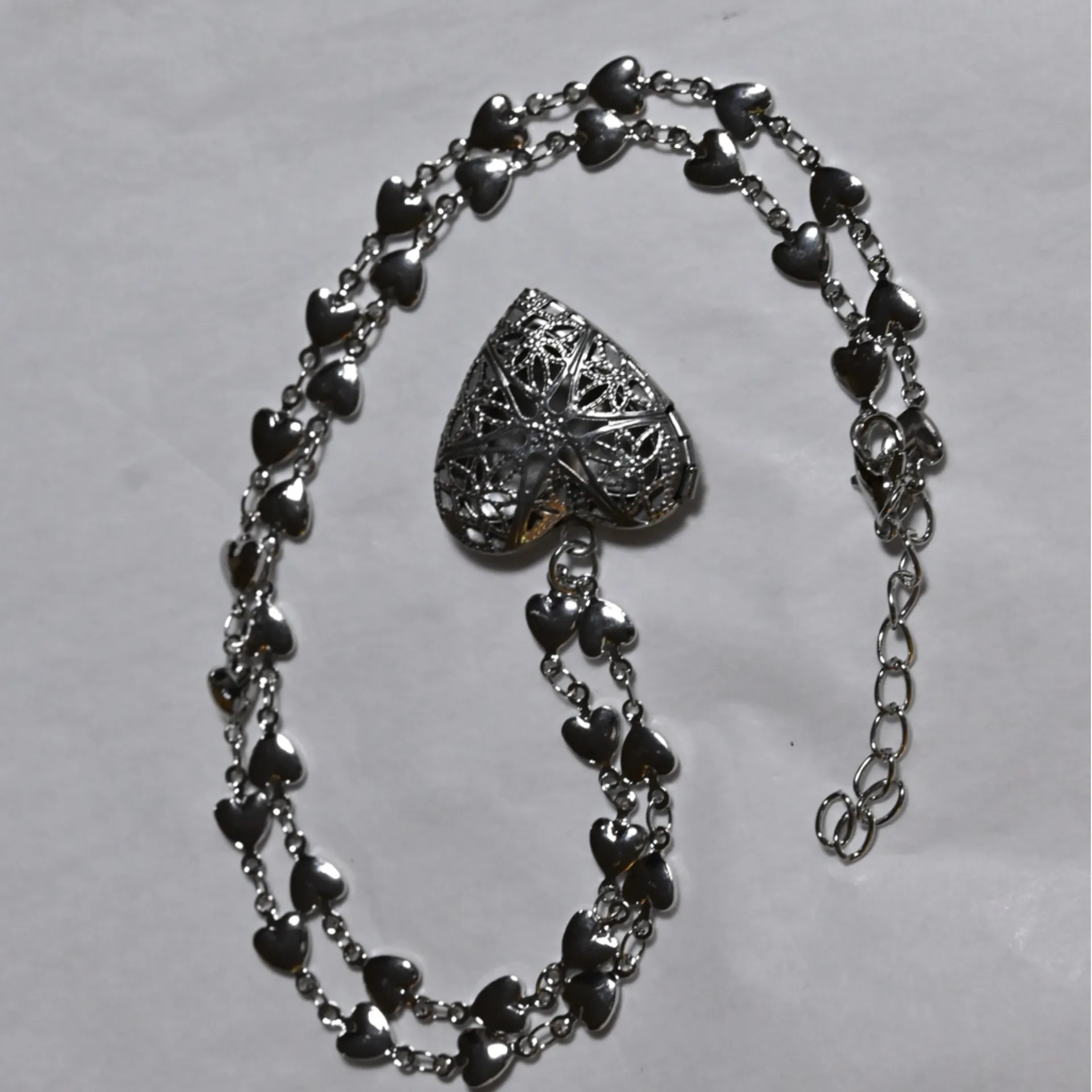 Chic Silver Heart Charm Locket Necklace for Picture valentine love partner child - Image 3