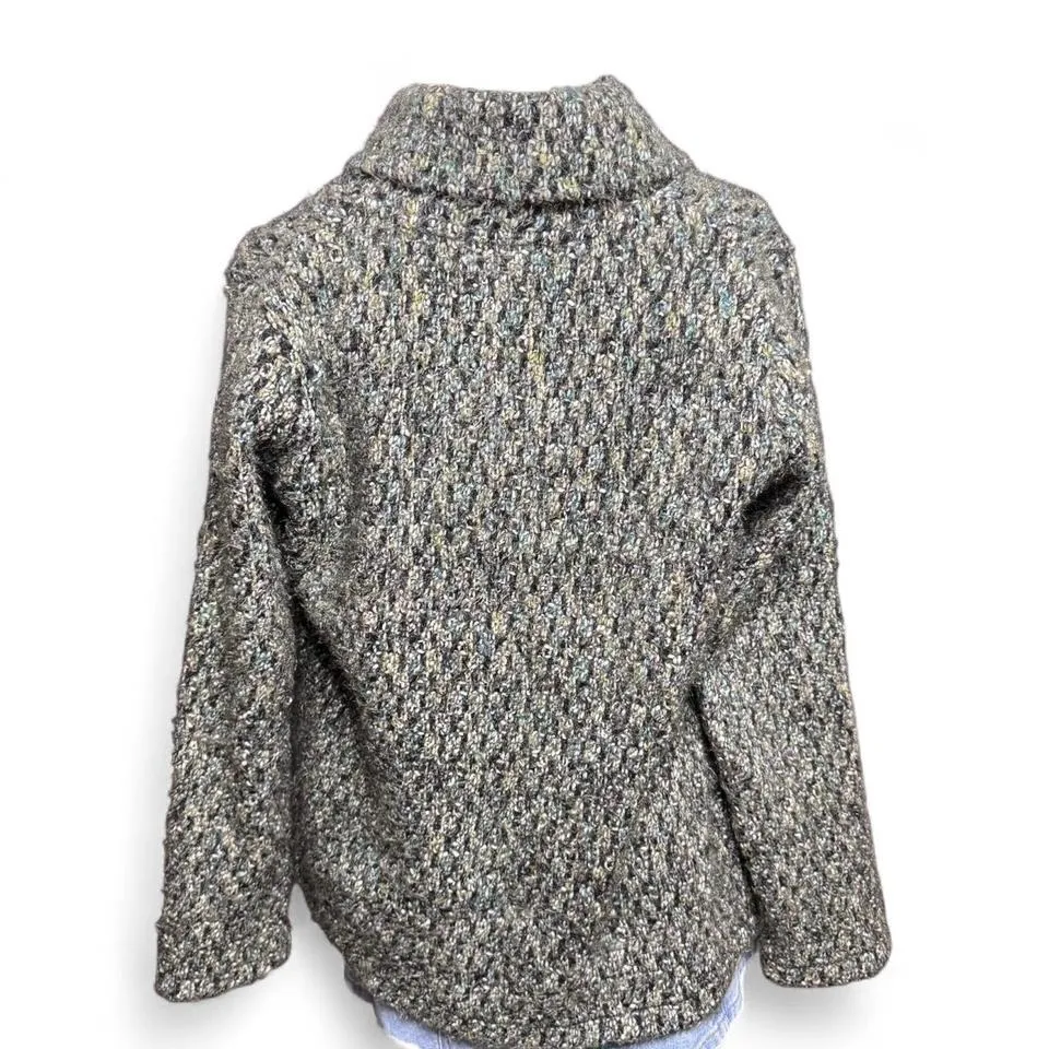 Vintage Carole Little Poncho Sweater Cardigan Knit Wool Fall Academia Layering Green Size L - Image 4