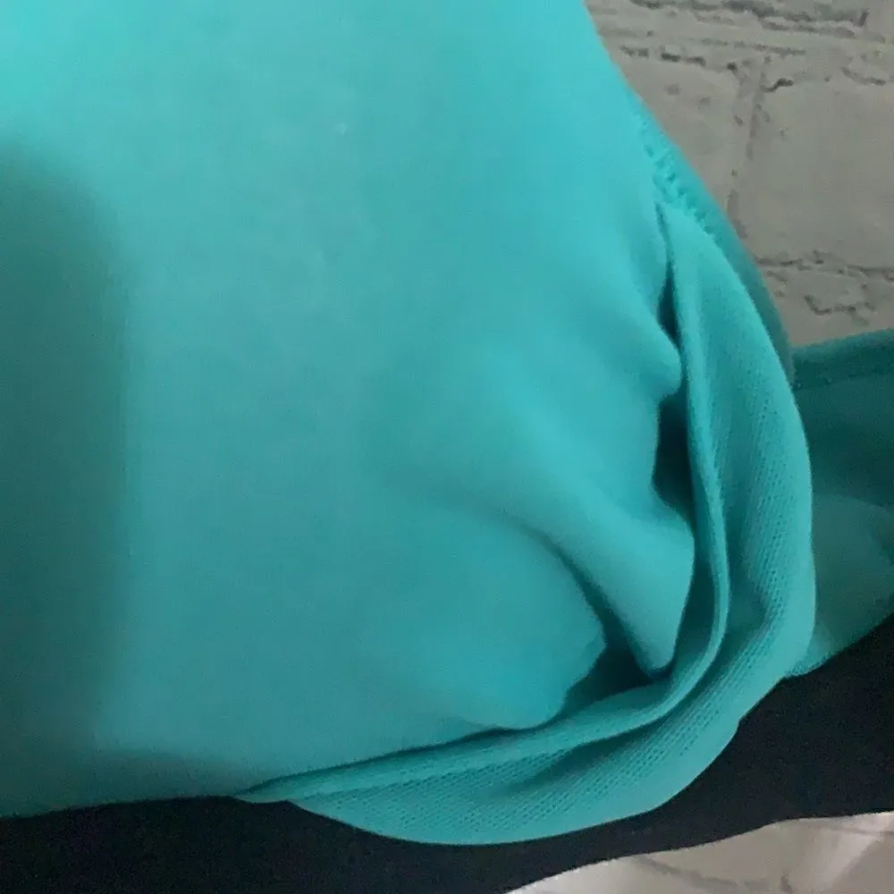 Zella Teal and Blue Racerback Exercise Bra Size L - Image 5