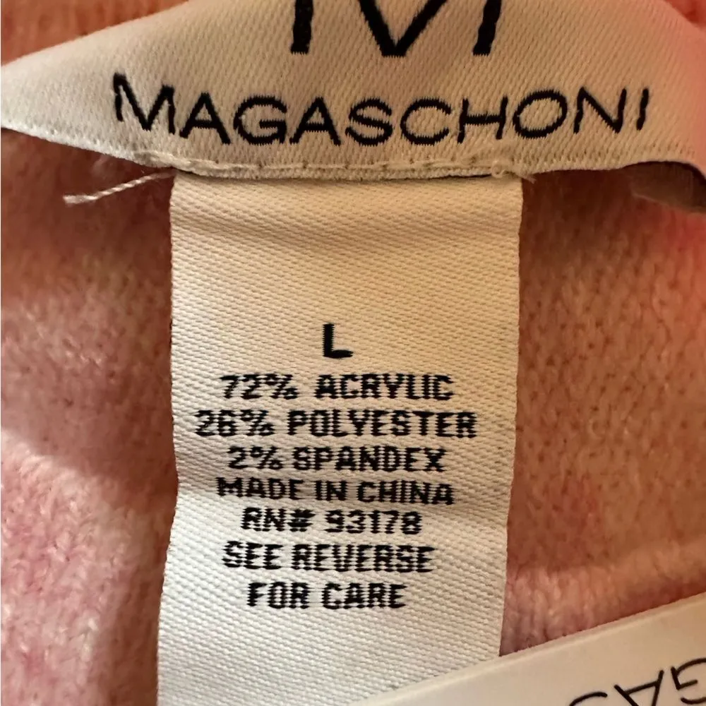 Magaschoni Dolman Sweater Top Mock Neck Pullover Heather‎ Pink Size L NWT - Image 8