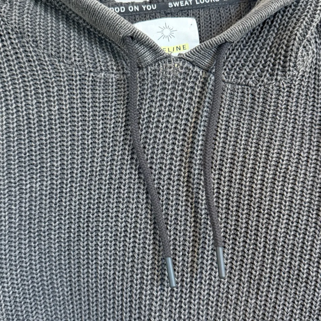 Aerie OFFLINE Oversized Hooded Ribbed Knit Sweater Smoked Gray Women’s Medium - Image 6