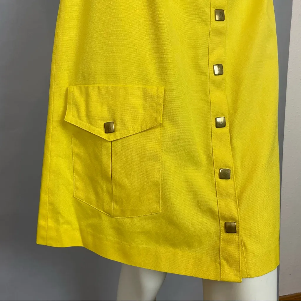 Vintage Skirt‎ Mod Yellow Square Snaps A - Image 5