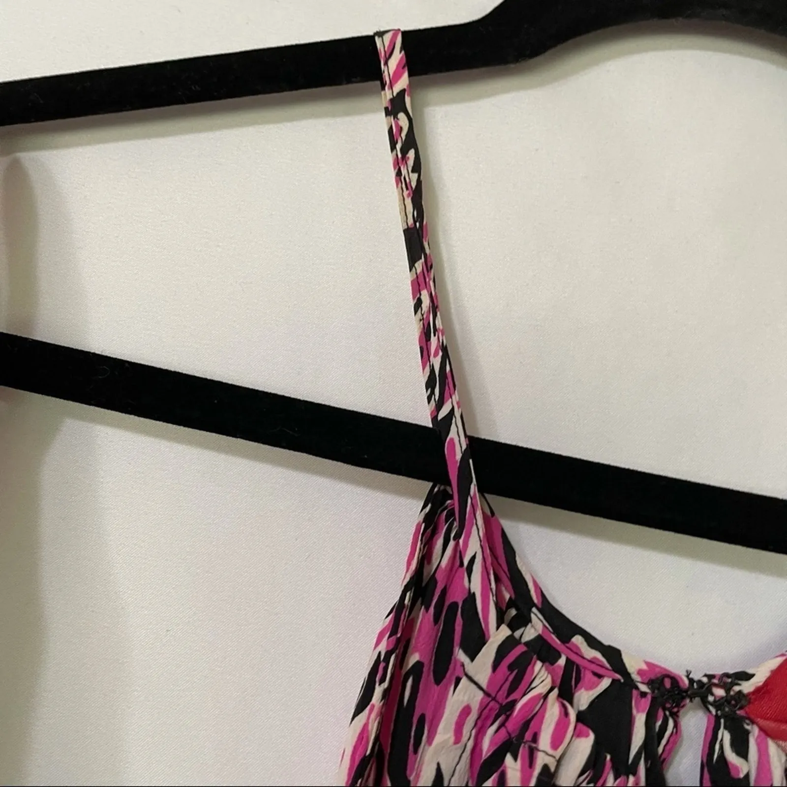 Saks Fifth Ave Halter Pink Abstract Print Dress Womens S Midi Sundress Casual - Image 2