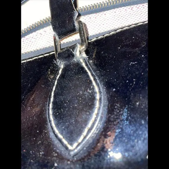 Dooney‎ & Bourke satchel black patent leather Glossy Double Handles - Image 8