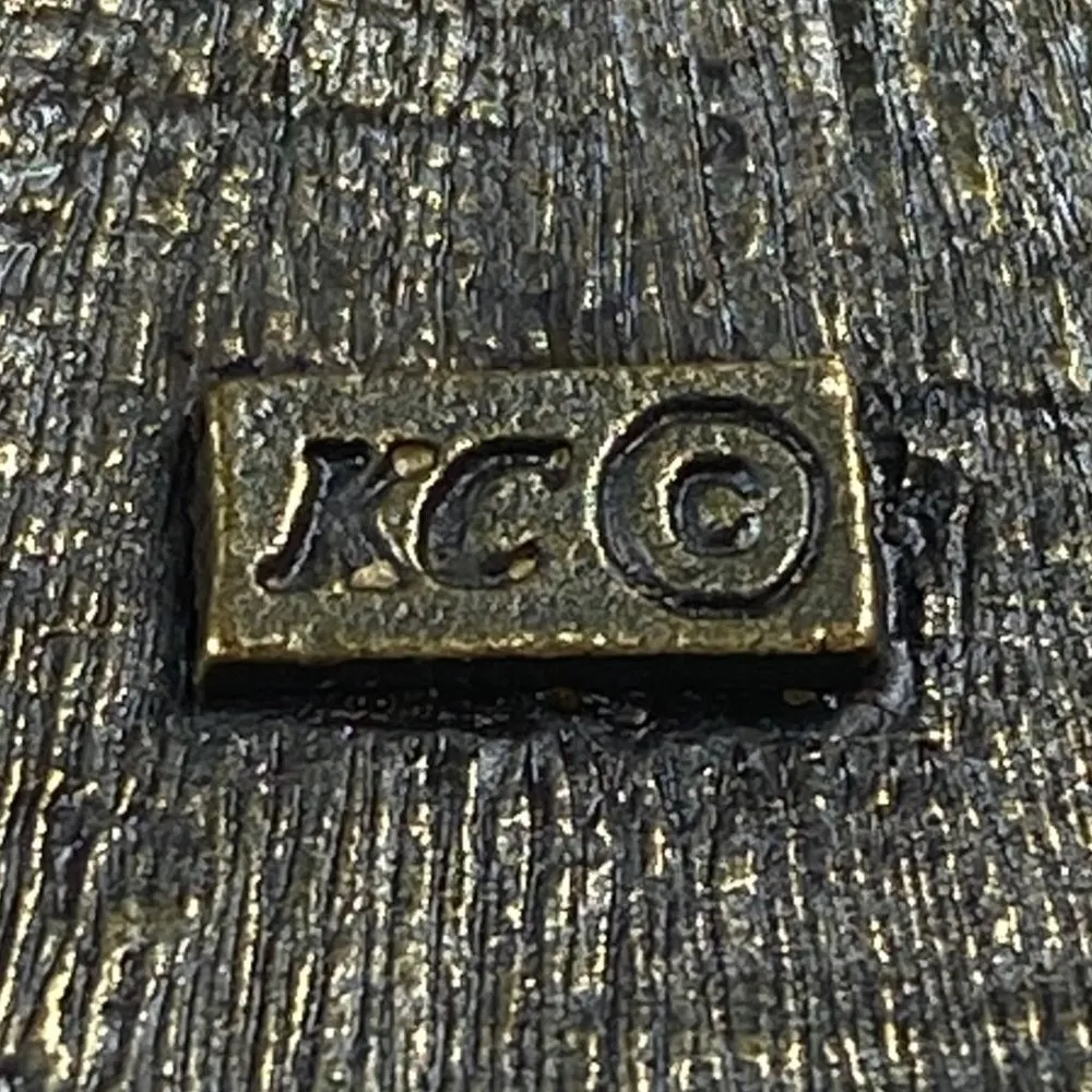 Angel Pin Brooch Marked KC Vintage Gold Tone Halo Rose Flower Guardian Christian - Image 8