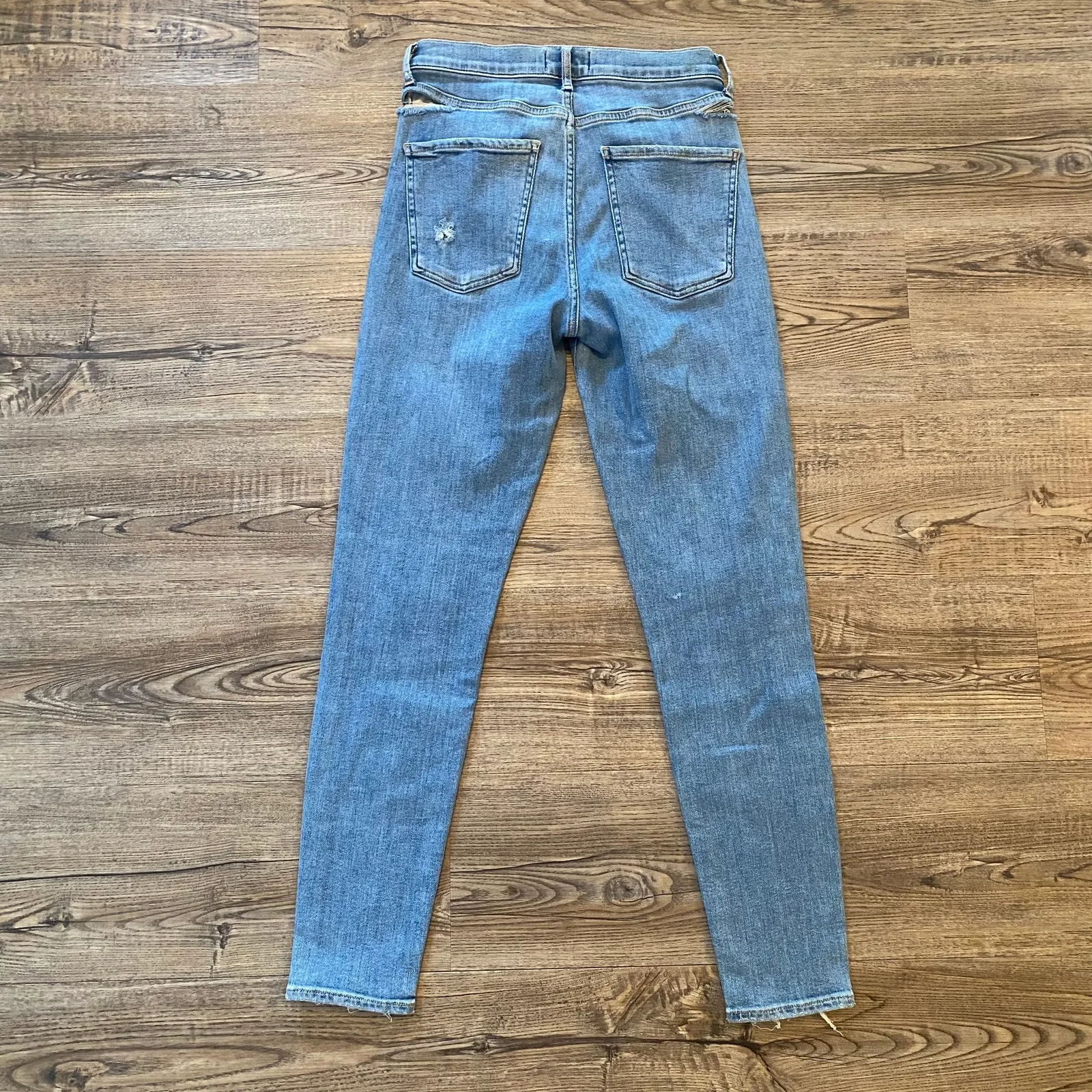 AGOLDE Sophie Medium Wash Skinny Jeans Preppy Distressed Frayed Women's size 27 - Image 3