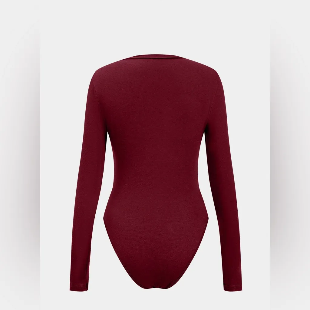 Micas Knit Ruched Long‎ Sleeve Bodysuit - Image 2
