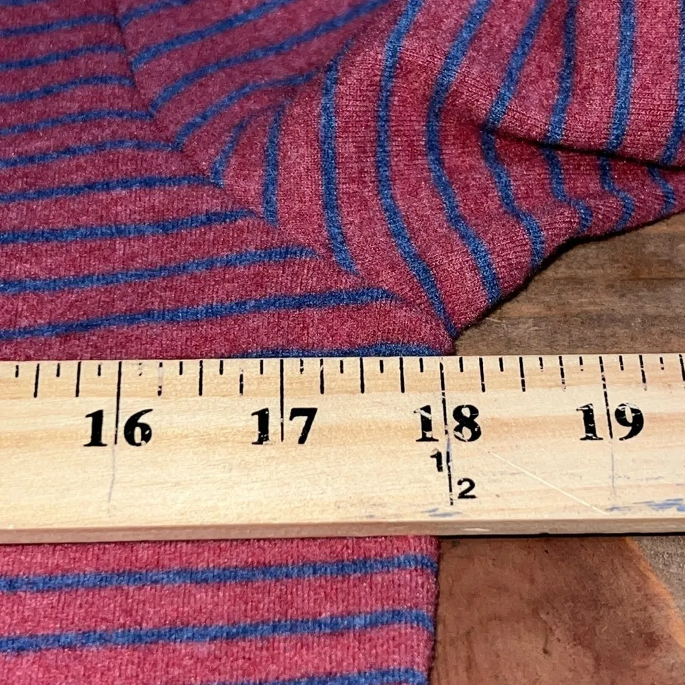 Ott women’s size small pullover long sleeve striped turtleneck blue super soft - Image 3