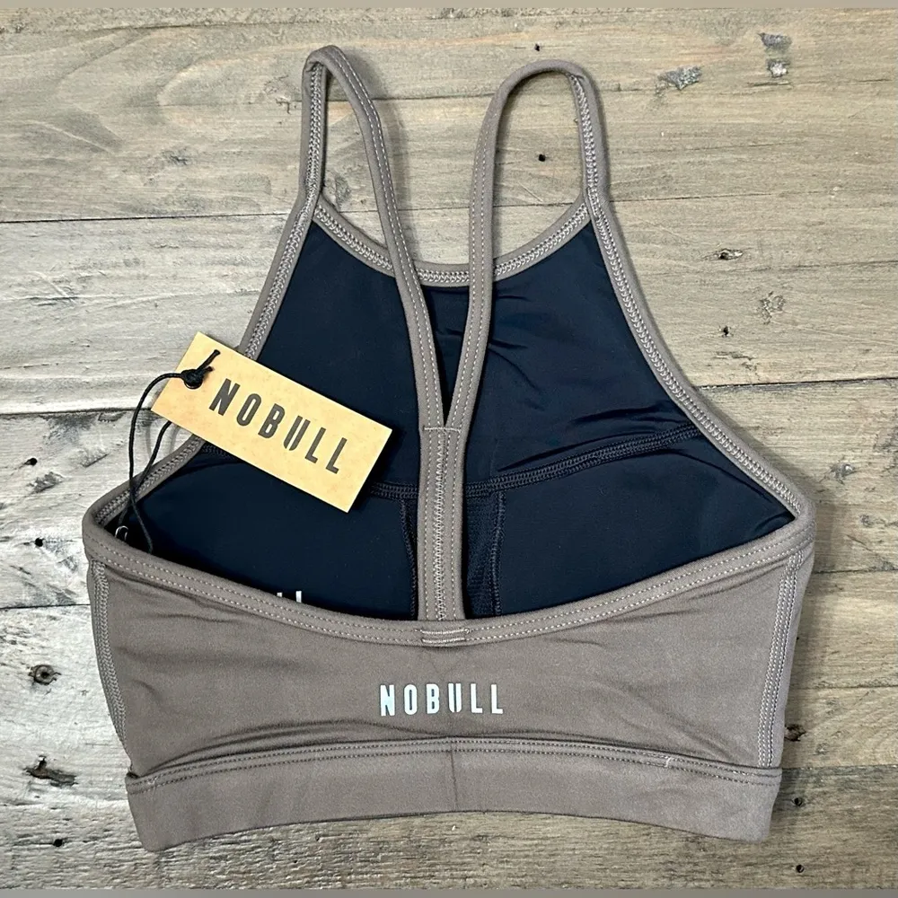 NWT NOBULL Women’s Matte High-Neck Sports Bra - XS - Dark Fallen Rock - Image 6