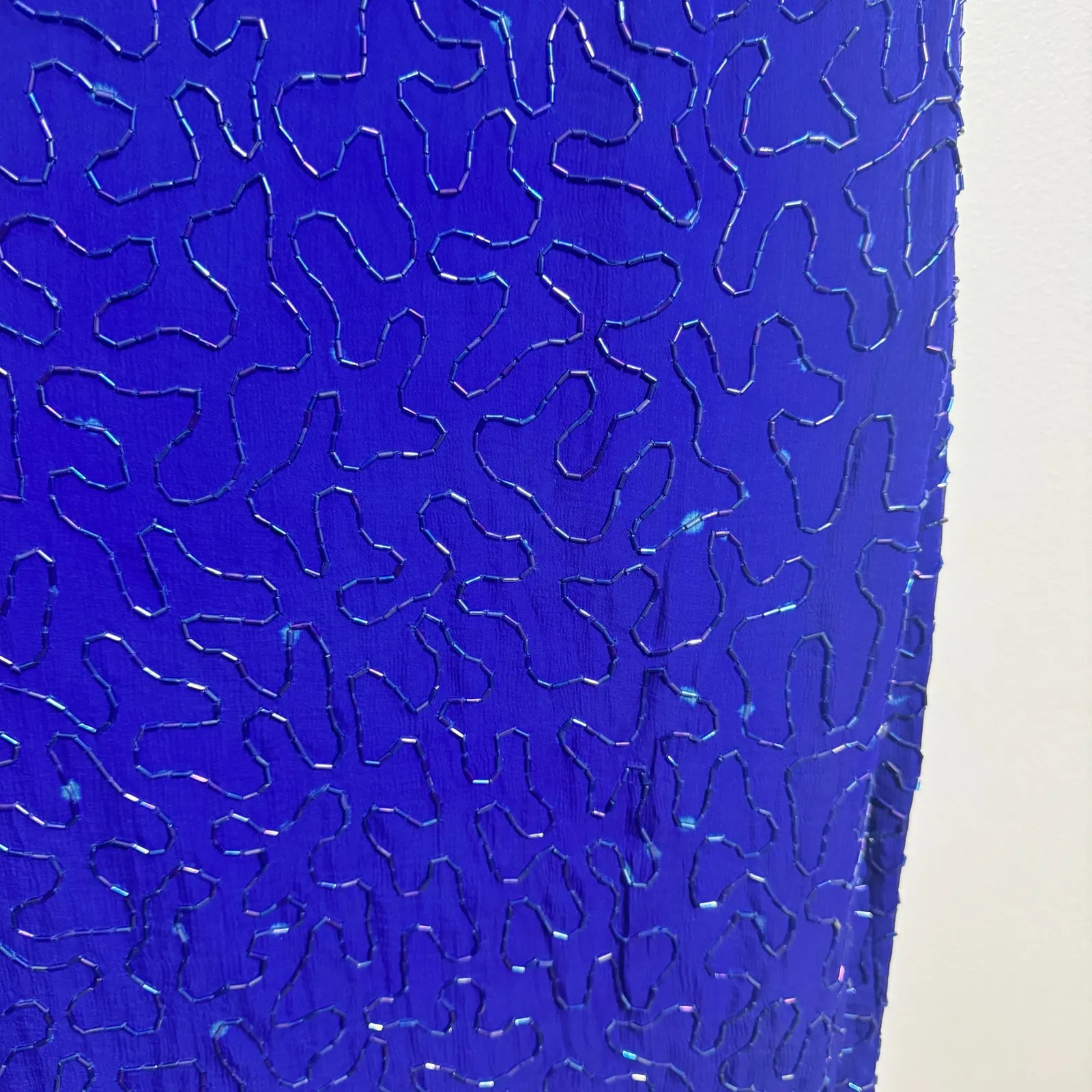 Stenay Vintage 80s Dress Women 16 Royal Blue Sequin Knee Length Cocktail Party - Image 9