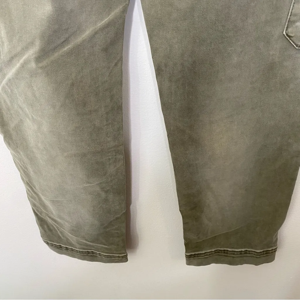 Free People Utility Crop Twill Cargo Pants iArmy Green Sz 12 - Image 7