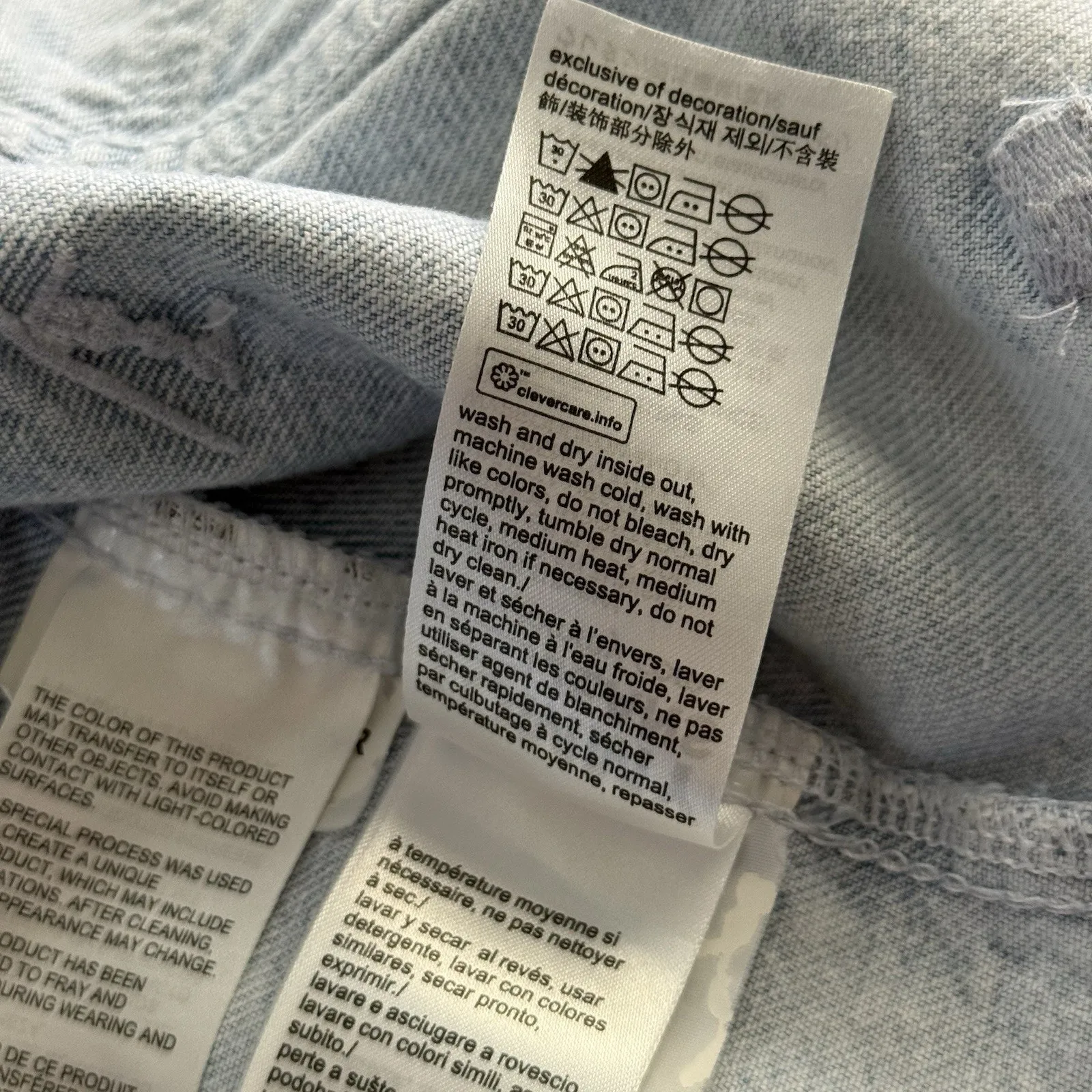 Tommy Jeans Oversized Cropped Trucker Jacket Women’s XS Light Wash Distressed - Image 5