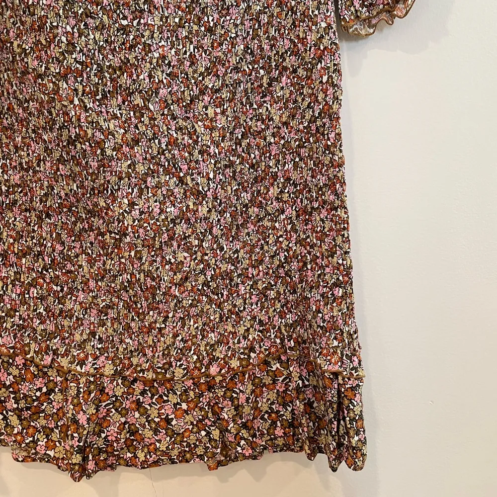 NWT Faithful The Brand Floral Smocked Mini Cottagecore Western Puff Sleeve Dress - Image 7