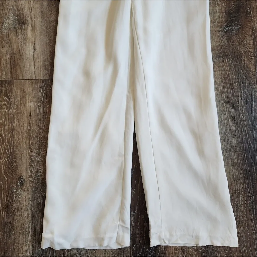 Saylor Krysta Jumpsuit White Sleeveless Small Feathers Bridal Wedding - Image 6