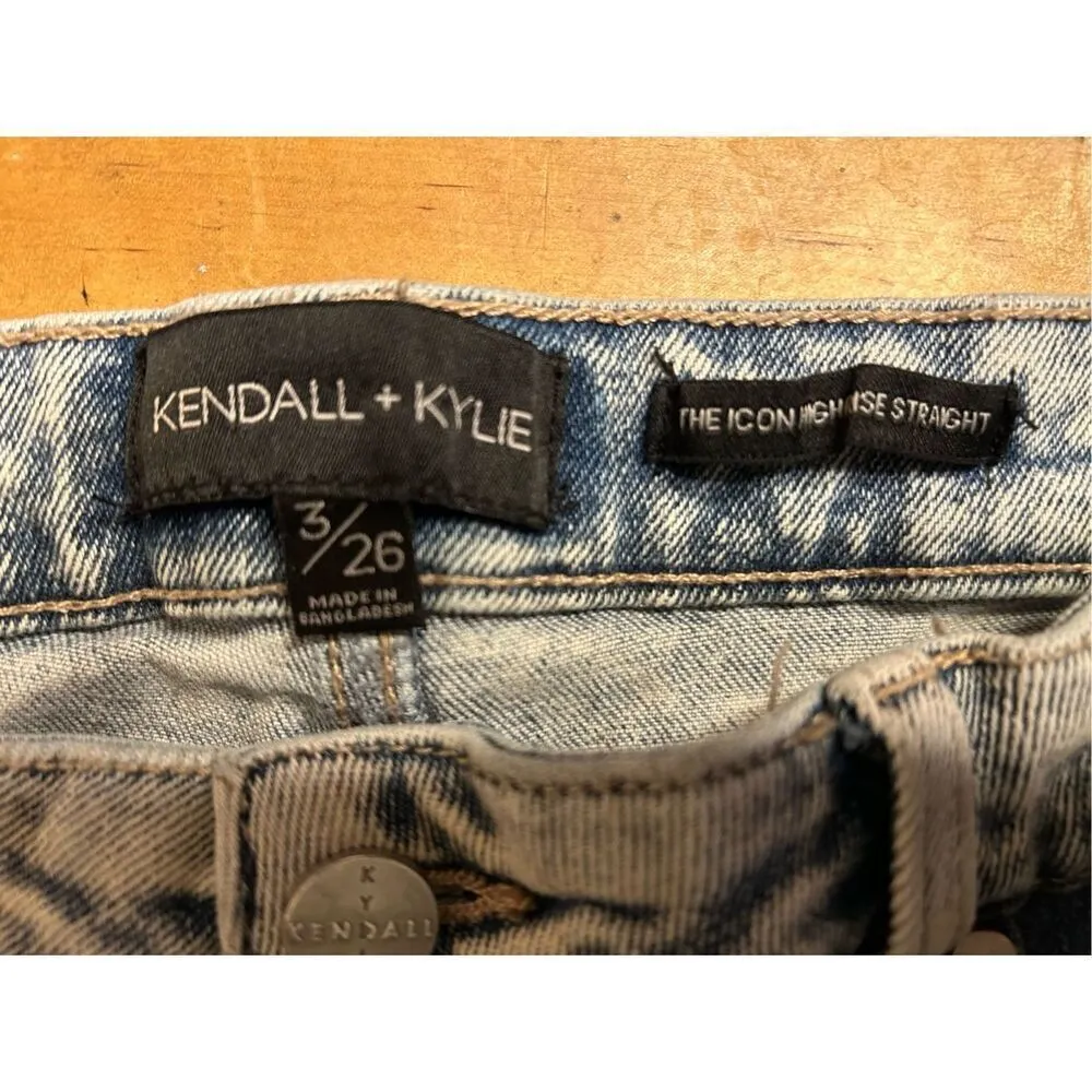 Kendall + Kylie icon high rise straight size 3/26 denim cropped Jeans (0181) - Image 7