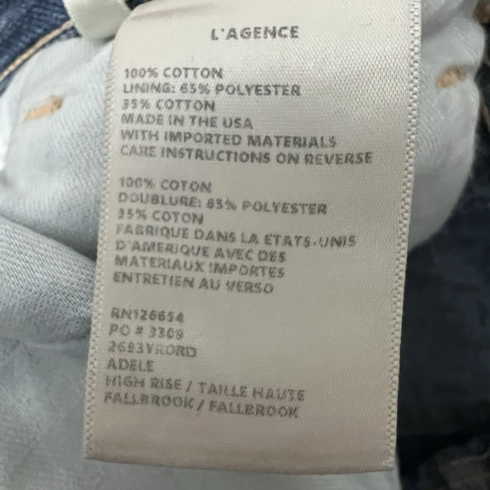 L'Agence Adele High Rise Stovepipe Crop Jeans Womens 30 Newberry Wash Distressed - Image 10